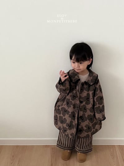 Monpetitbebe18｜(70cm-110cm) 復古花卉夾層棉大衣7