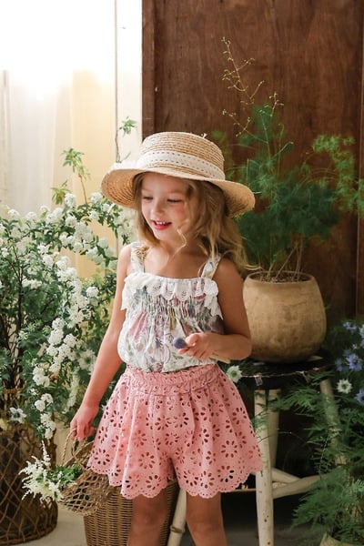 FLO34｜(75-140) 鏤空雕花短褲1