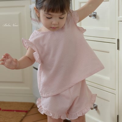 bebe nine44  (65cm-115cm) 3色絲帶荷葉邊套裝9