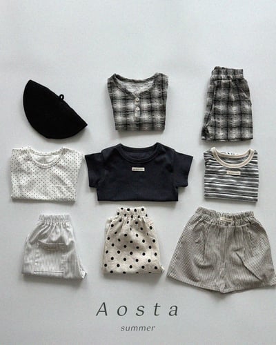 AOSTA02｜(6m-5y) 3色格子短褲2