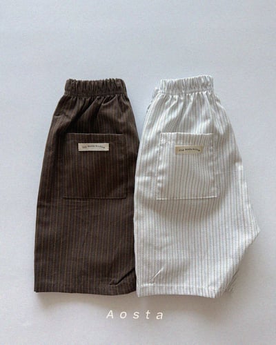AOSTA52｜(6m-5y) 線條口袋芙烈褲1