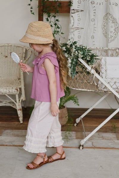 FLO36｜(75-140) 蕾絲花邊層次長褲13