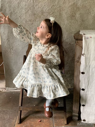JE569｜(66-120cm) 抓皺碎花公主袖包屁衣/洋裝16
