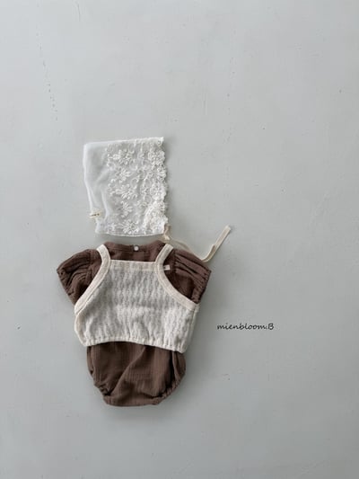 Bloom.b01｜(0m-18m) 櫻桃棉麻包屁衣5