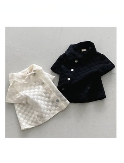 NUNU BIEL08｜(65-115cm) 方格透膚襯衫2