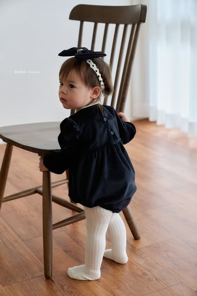 bebe nine10 (55cm-75cm) 2色絲絨蕾絲包屁衣5