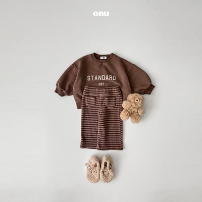 onu 54｜(70cm-115cm) 磨毛條文直筒長褲12