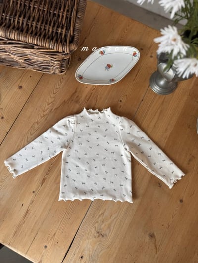 Marron 12｜(1y-6y) 法式蝴蝶結捲邊上衣3