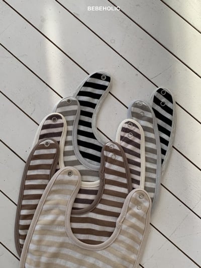 Bebe holic17｜(3m-18m) 雙面條紋毛圈圍兜17