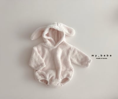 my_bebe20｜(-6m-12m-) 刷毛小兔連帽包屁衣15