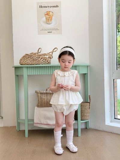 JE50｜(66-100cm) 無印花邊包屁衣/套裝7