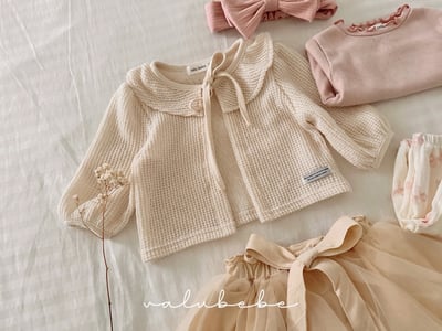 Valubebe30｜(65-90) 荷葉開襟綁帶外套16