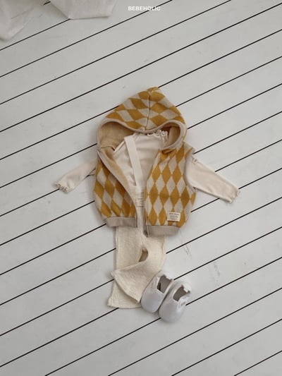 Bebe holic21｜(6m-18m) 菱格紋連帽針織背心15