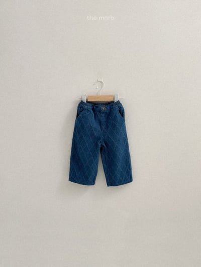 MiniRobe51｜(70-110) 菱形壓紋直筒牛仔褲5