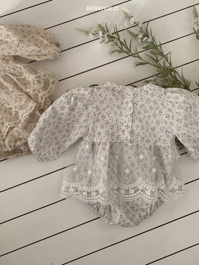 Bebe holic44｜(3m-18m) 碎花蕾絲裙包屁衣5