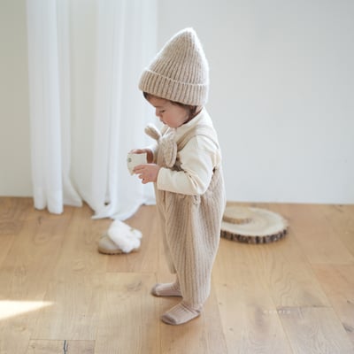 neneru04｜(60cm-85cm) 1色小熊燈芯絨吊帶褲3