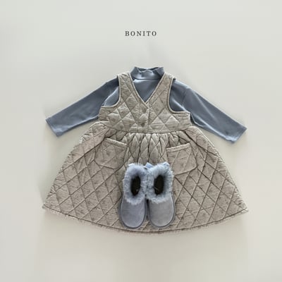 Bonito15｜(75cm-125cm) 絎縫碎花背心洋裝8