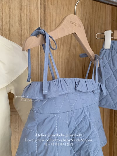 JE 389｜(73-100cm)  細肩絎縫線套裝裙3