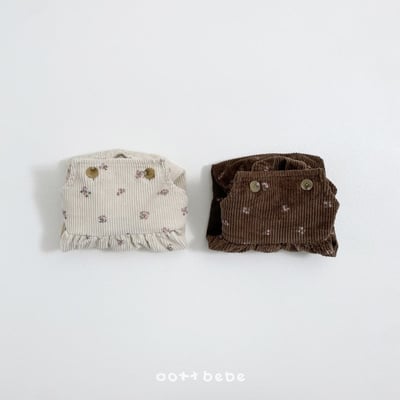 Oottbebe02｜(0m-12m) 玫瑰燈芯絨吊帶包屁褲9