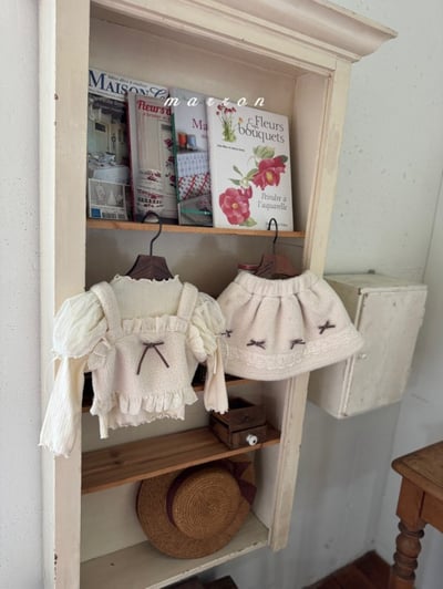 Marron 27｜(1y-6y) 蝴蝶結刷毛短裙11