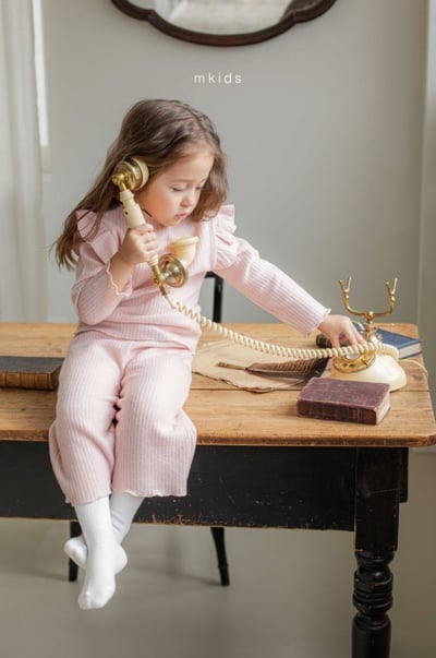 M-KIDS36｜(65-115cm) 2色磨毛荷葉捲邊套裝13