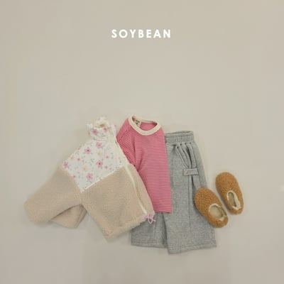 Soybean38｜(75cm-118cm) 碎花刷毛拉鍊外套13