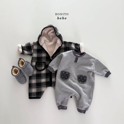 Bonito57｜(3m-18cm) 撞色口袋連身衣4