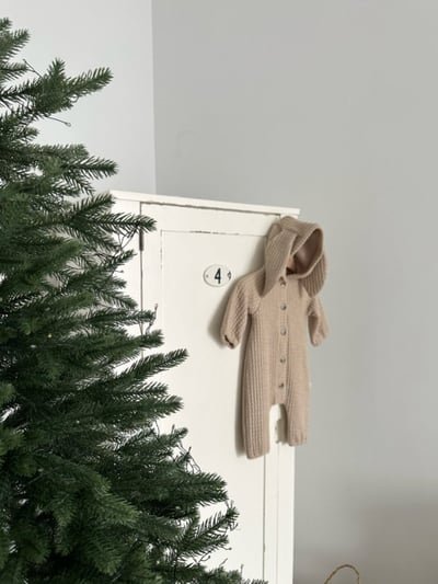 MONBEBE06｜(3m-24m) 針織連帽小兔連身衣11