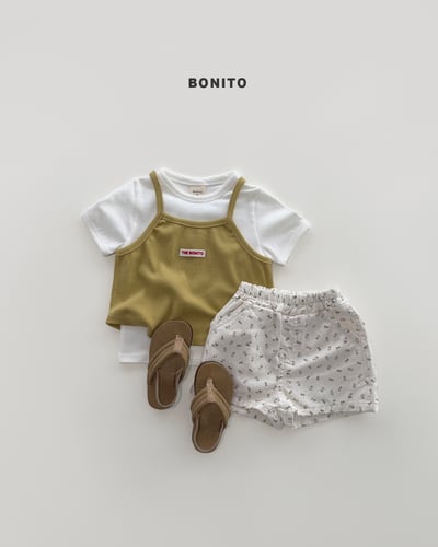 Bonito51｜(75cm-125cm) 5色羅紋疊層細肩背心5