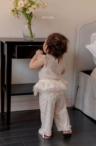 M-KIDS06｜(65-115cm) 素面/碎花飛袖套裝8