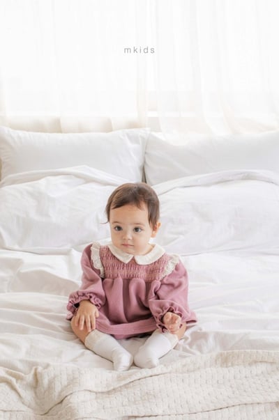 M-KIDS32｜(65-115cm) 2色抓皺圓領洋裝16