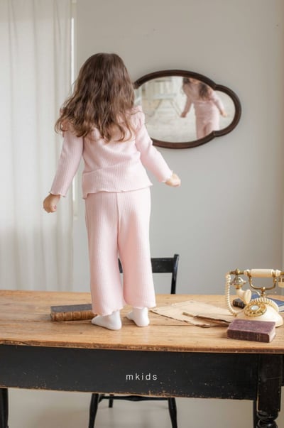 M-KIDS36｜(65-115cm) 2色磨毛荷葉捲邊套裝9