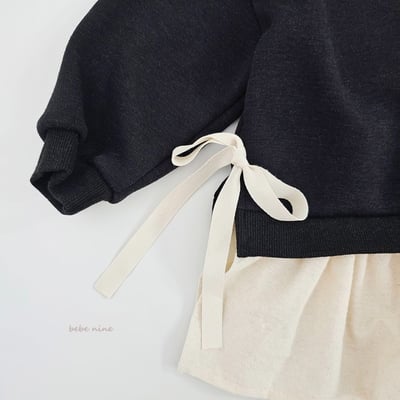 bebe nine34 (65cm-115cm) 2色撞色荷葉摺邊洋裝16