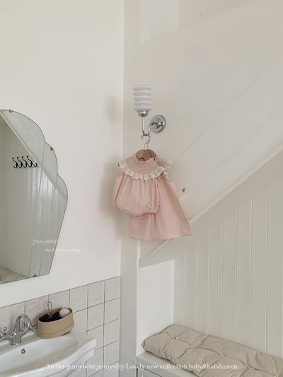 JE60｜(66-120cm) 粉嫩花邊領包屁衣/洋裝14