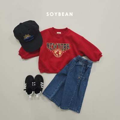 Soybean88｜(75cm-118cm) 按扣牛仔寬褲5