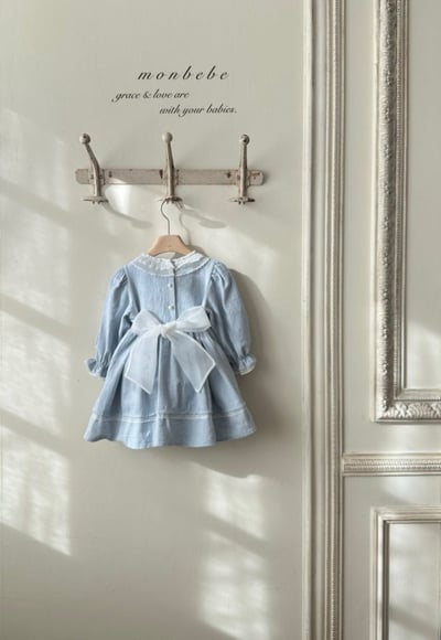 MONBEBE02｜(1y-8y) 蕾絲滾邊緞帶洋裝13