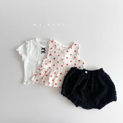 my_bebe31｜(80-120cm) 壓紋荷葉邊背心8