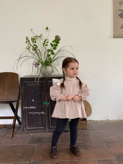 JE577｜(66-90cm) 蕾絲領飛袖包屁裙11