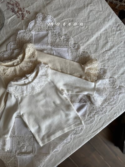 Marron09｜(1y-6y) 層次蕾絲領袖上衣17