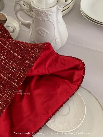 JE 656｜(80-110cm)  格紋翻領娃娃裙6