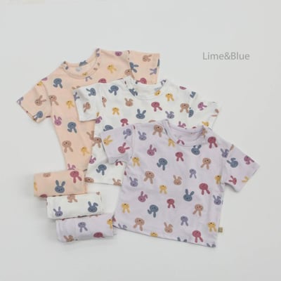 LIME&BLUE01｜(80-118cm MOM )  兔子親子居家服3