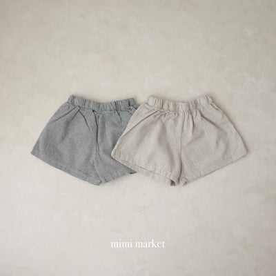 mimi market09 (75-90cm)  格子簡約短褲1