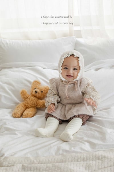 M-KIDS19｜(55-95cm) 2色蕾絲花邊荷葉針織背心7