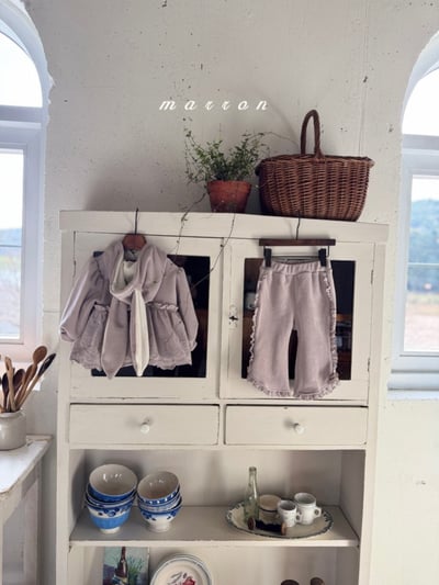 Marron 25｜(1y-6y) 兔子蕾絲刷毛連帽上衣13