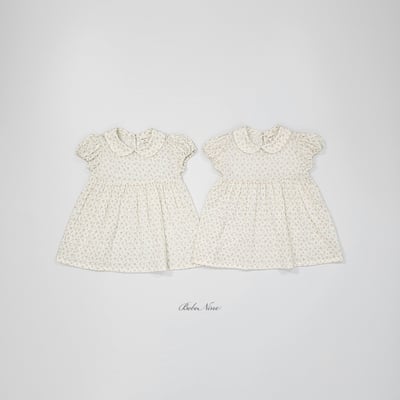 bebe nine46  (65cm-115cm) 2色圓翻領點點洋裝2