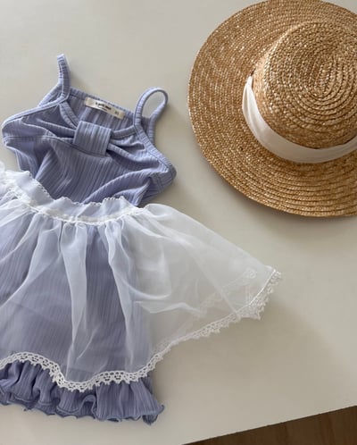 LePetitmot20｜(80-125cm) 蝴蝶結背心連身裙5