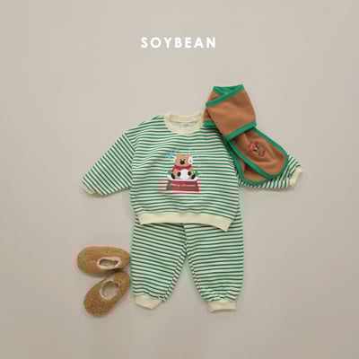 Soybean56｜(75cm-118cm) 雪球印花條紋休閒套裝16