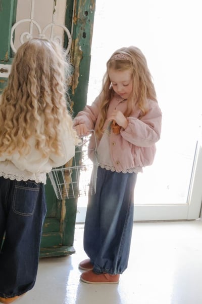 FLO46｜(85-135cm) 2色褶皺領鋪棉外套8