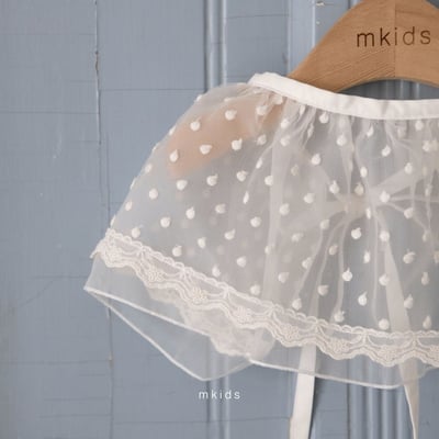 M-KIDS52｜(65-115cm) 波點蕾絲圍裙5