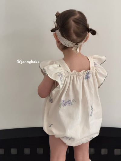 JE708｜(66-90cm) 刺繡花卉滾邊包屁衣11